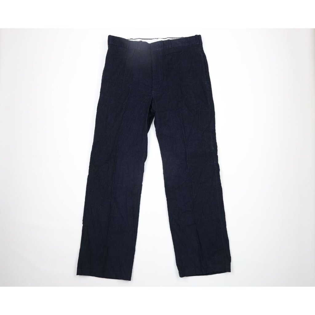 Nos Vintage 70s Streetwear Mens 36x32 Wide Leg Bell Bottoms Corduroy Pants Blue